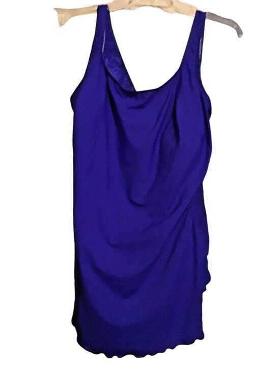 Longitude Other - Longitude RoyalBlue 1  Pc  Swimsuit Bathing Suit With Skirt  Sz 32W NWT